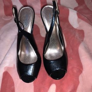 Black Peep Toe Heels